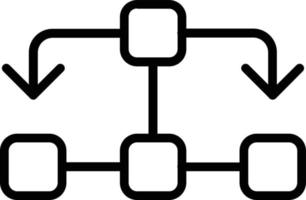 icona della linea vettoriale del diagramma di flusso