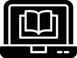 icona del glifo vettoriale del libro digitale