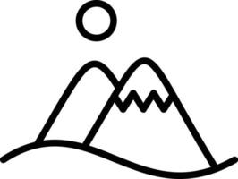 icona della linea del vettore di montagna