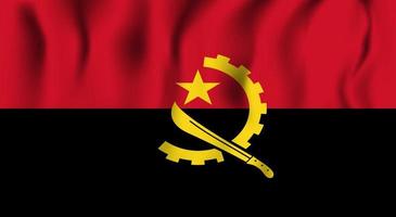 bandiera dell'angola con effetto sventolante vettore