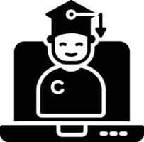 icona del glifo di classe online vettore