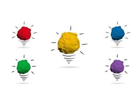 concetto di vettore idea creativa e innovazione con palla di carta. con pittura artistica di doodle