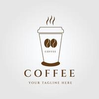 disegno di illustrazione vettoriale di logo, icona e simbolo della linea del caffè