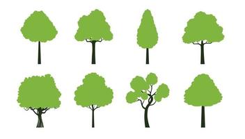 impostare alberi verdi. illustrazione vettoriale. vettore