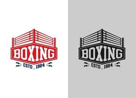modello di logo di boxe. elementi di design relativi alla boxe per stampe, loghi, poster. illustrazione d'epoca vettoriale. eps 10