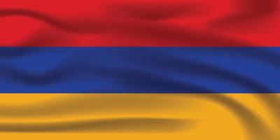 la realistica bandiera nazionale dell'armenia vettore