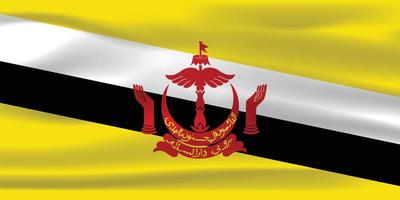 la realistica bandiera nazionale del brunei darussalam vettore