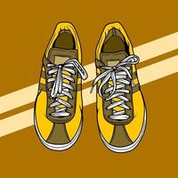 illustrazione di scarpe da ginnastica disegnate a mano vettore