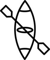 icona della linea vettoriale della canoa