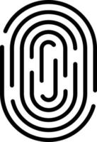 icona della linea del vettore dell'impronta digitale