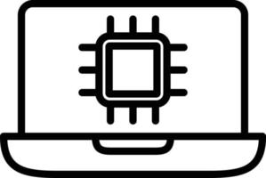 icona della linea vettoriale della cpu
