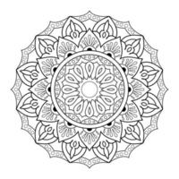 motivo floreale mandala con stile etnico arabo contorno floreale bianco e nero indiano art vettore