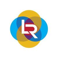 lr logo design template elemento di branding grafico vettoriale