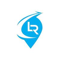 lr logo design template elemento di branding grafico vettoriale