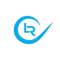 lr logo design template elemento di branding grafico vettoriale