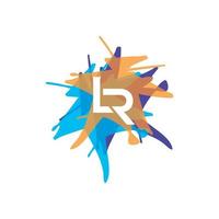 lr logo design template elemento di branding grafico vettoriale