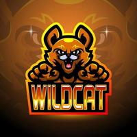 disegno della mascotte del logo esport del gatto selvatico vettore