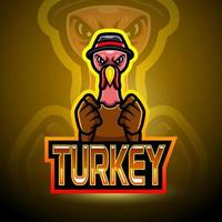 design della mascotte del logo esport della Turchia vettore