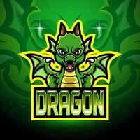 disegno della mascotte del logo esport del drago vettore