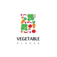 modello di progettazione di logo vegetale, simbolo di cibo sano vettore