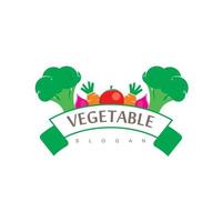 modello di progettazione di logo vegetale, simbolo di cibo sano vettore