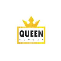 modello di logo della corona della regina con il simbolo della lettera q vettore