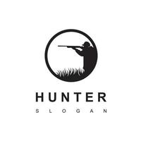 modello di logo del cacciatore vettore