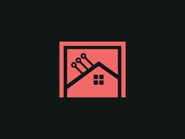 logo della casa tecnologica. file vettoriale gratuito per il design dell'icona della casa di tecnologia.