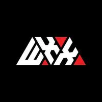 logo della lettera del triangolo wxx con forma triangolare. monogramma del design del logo del triangolo wxx. modello di logo vettoriale triangolo wxx con colore rosso. logo triangolare wxx logo semplice, elegante e lussuoso. wxx