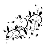 swirl ornamento floreale disegnato a mano isolato su sfondo bianco vettore