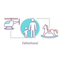 icona del concetto di paternità. illustrazione della linea sottile dell'idea della genitorialità. padre con figlio piccolo. disegno di contorno isolato vettoriale