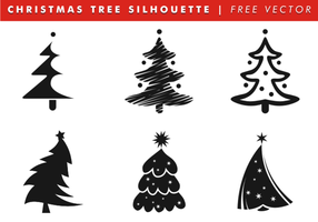 Vettore libero delle siluette dell'albero di Natale