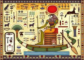 antico egitto background.egiziano geroglifico e simbolo. vettore