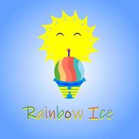 logo mascotte gelato arcobaleno vettore