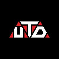 design del logo della lettera del triangolo utd con forma triangolare. monogramma di design del logo del triangolo utd. modello di logo vettoriale triangolo utd con colore rosso. logo triangolare utd logo semplice, elegante e lussuoso. utd