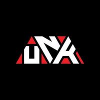 unk triangolo lettera logo design con forma triangolare. monogramma di design del logo triangolo zio. modello di logo vettoriale triangolo zio con colore rosso. logo triangolare unk logo semplice, elegante e lussuoso. zio