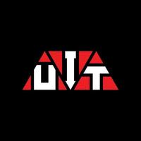 design del logo della lettera triangolare con forma triangolare. monogramma del design del logo del triangolo della tuta. modello di logo vettoriale triangolo uit con colore rosso. uit logo triangolare logo semplice, elegante e lussuoso. tu