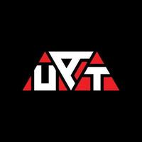 design del logo della lettera triangolare uat con forma triangolare. monogramma di design del logo del triangolo uat. modello di logo vettoriale triangolo uat con colore rosso. uat logo triangolare logo semplice, elegante e lussuoso. uat