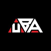 design del logo della lettera triangolo uba con forma triangolare. monogramma di design del logo del triangolo uba. modello di logo vettoriale triangolo uba con colore rosso. logo triangolare uba logo semplice, elegante e lussuoso. uba