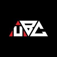 design del logo della lettera del triangolo ubc con forma triangolare. monogramma di design del logo del triangolo ubc. modello di logo vettoriale triangolo ubc con colore rosso. logo triangolare ubc logo semplice, elegante e lussuoso. ubc