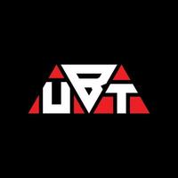 design del logo della lettera triangolare ubt con forma triangolare. ubt triangolo logo design monogramma. modello di logo vettoriale triangolo ubt con colore rosso. ubt logo triangolare logo semplice, elegante e lussuoso. ubt