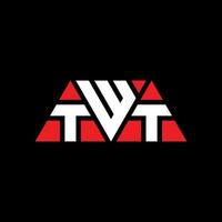 design del logo della lettera triangolare twt con forma triangolare. twt triangolo logo design monogramma. modello di logo vettoriale triangolo twt con colore rosso. logo triangolare twt logo semplice, elegante e lussuoso. twt