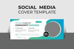 modello di progettazione di copertina dei social media di business aziendale creativo, modello di banner e design del modello di banner web. vettore