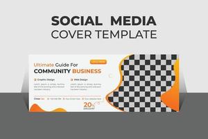 modello di progettazione di copertina dei social media di business aziendale creativo, modello di banner e design del modello di banner web. vettore