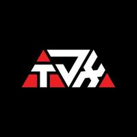 design del logo della lettera triangolare tjx con forma triangolare. tjx triangolo logo design monogramma. modello di logo vettoriale triangolo tjx con colore rosso. tjx logo triangolare logo semplice, elegante e lussuoso. tjx