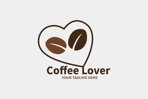 il modello di logo del negozio dell'amante del caffè progetta l'illustrazione di vettore di concetto