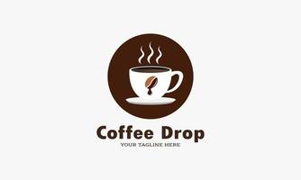illustrazione vettoriale del modello del logo della caffetteria con goccia di caffè logo del caffè dolce