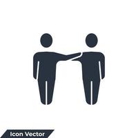 illustrazione vettoriale del logo dell'icona di cooperazione. modello di simbolo di amicizia per la raccolta di grafica e web design