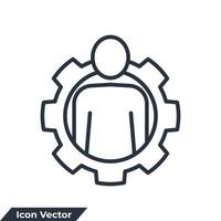 illustrazione vettoriale del logo dell'icona del dipendente. modello di simbolo delle persone di gestione per la raccolta di grafica e web design