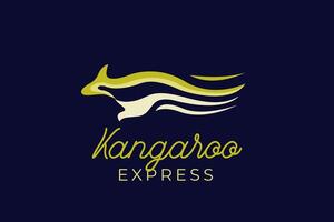 kangaroo express con modello di logo di velocità moderno vettore